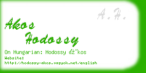 akos hodossy business card